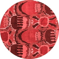 Moderni prostirke za sobe okruglog oblika s apstraktnim uzorkom crvene boje, okrugle 7 inča