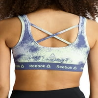 Reebok Womens Splatter Print Srednji utjecaj Sportske grudnjake s uklonjivim šalicama