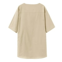 Muške majice, Jednobojni vrhovi kratkih rukava s izrezom u obliku slova u, ljetne popularne široke majice za slobodno vrijeme, elegantne