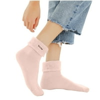 Neobične jednobojne jesensko-zimske elastične čarape srednje duljine mekane čarape za spavanje ženske ružičaste čarape