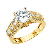 Nakit zaručnički prsten od žutog zlata 14k s kubičnim cirkonijem veličine 10,5