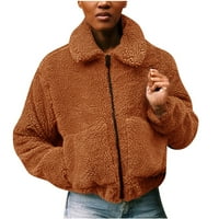 Jakne za žene, ženske Ženske tople krznene kapute za žene, zimske jakne s ovratnikom, gornja odjeća s patentnim zatvaračem, zimski