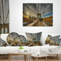 DesignArt šetnja mostom Brooklyn - Jastuk za bacanje fotografija - 16x16