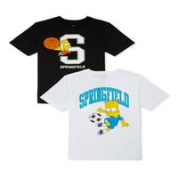 Majica s okruglim vratom i kratkim rukavima za dječake iz serije 2 u pakiranju, veličine od 2 do 2 inča