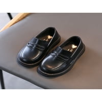 2 / oksfordske ravne cipele za dječake; cipele na kopčanje; prozračne mokasine s okruglim nožnim prstima; 8-inčne crne kožne udobne