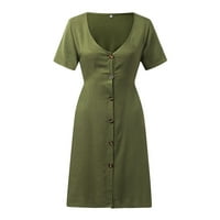 Ženske ljetne sundresses, casual Plus size haljine, pripijeni kroj i flare kravata u vojno zelenoj boji;