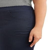Samo mi veličine ženskog plus veličine povuče se na laganim hlačama od 2 džepa, također u petitu