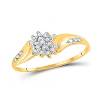 10K okrugli dijamantni prsten od žutog zlata, zaručnički prsten za godišnjicu braka, Karat-Veličina 7
