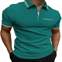 Muška polo majica s patentnim zatvaračem, majice s kratkim rukavima, ljetni vrhovi, ležerna majica, bluza s reverom, zelena