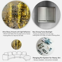 DesignArt 'Sivi susreće žutu apstraktnu umjetnost II' Moderni krug metal zidne umjetnosti - disk od 36