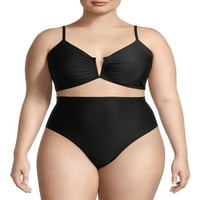 Ženski bikini kupaći kostim veličine plus veličine s izrezom u obliku dna i vezanjem na leđima
