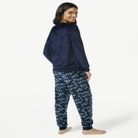 Ženski pidžama Set od plišanog gornjeg dijela dugih rukava i hlača od 2 komada, veličine od 9 do 3 inča