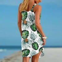 Ženske haljine na rasprodaji ženske ljetne haljine bez rukava s printom s okruglim vratom seksi sundress Ležerne lepršave ljuljačke